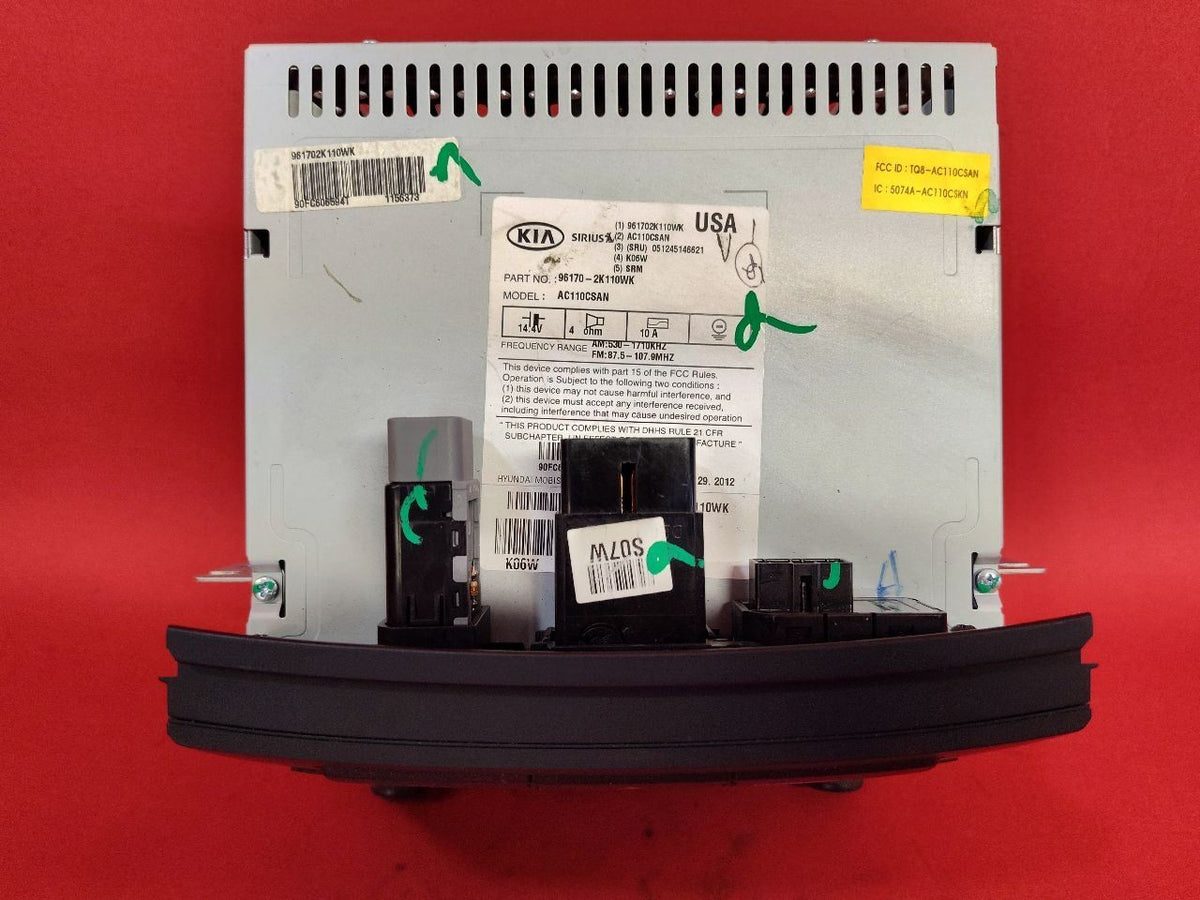 2012 2013 Kia Soul Radio Stereo Receiver w/ Bluetooth + Satellite 96170-2K110WK