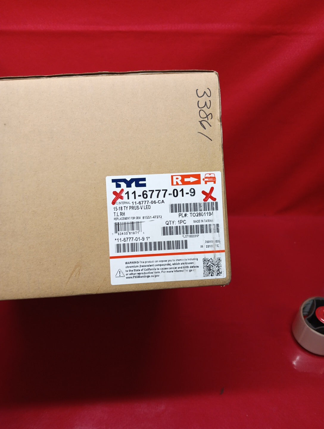 TYC Right Passenger Replacement Tail Light Lamp CAPA for 2015-2018 Toyota Prius