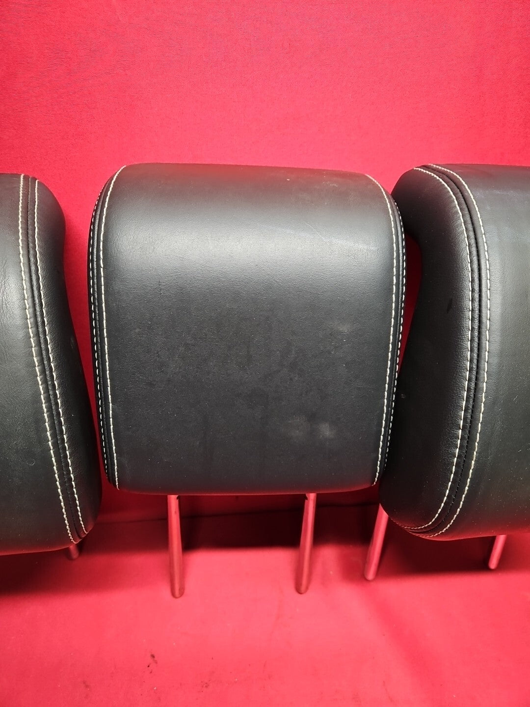 2010 - 2013 Land Range Rover Sport REAR Headrest SET Black Satin Style Leather