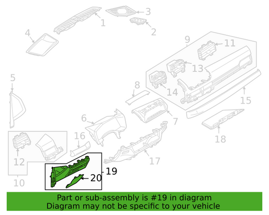 2022-2023 Mitsubishi Outlander Front Left Lower Dash Cover W/ Switches 8002C739X