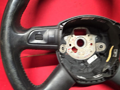 2007 - 2012 Audi A4 S4 Black Leather Standard 4 Spoke Steering Wheel w/ Cruise