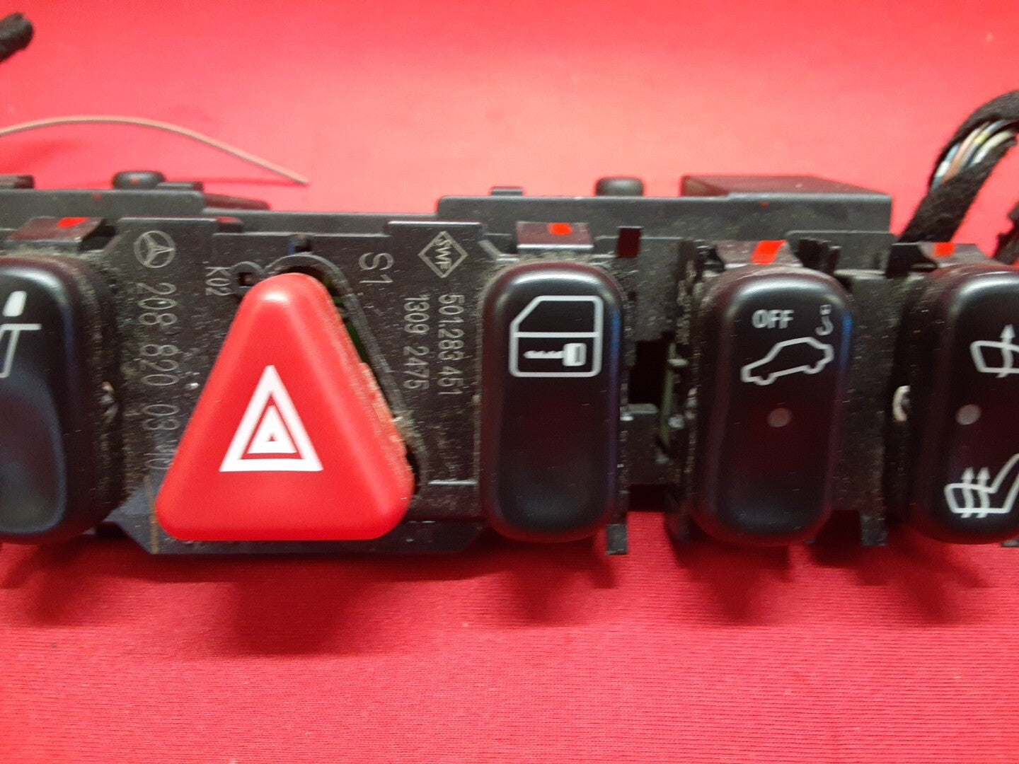 1994-2004 Mercedes-Benz Heated Seat Hazard Lock Switch Control Panel 2108200151