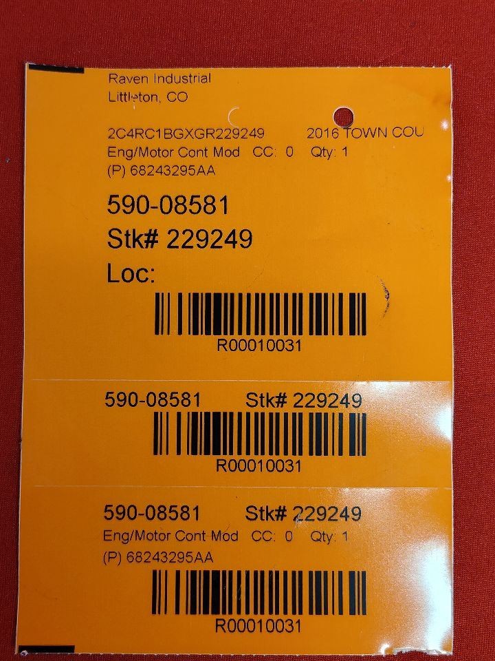 2016-2020 Dodge 2016 Chrysler 3.6L 6-Spd Auto Powertrain Control Module PCM PCU
