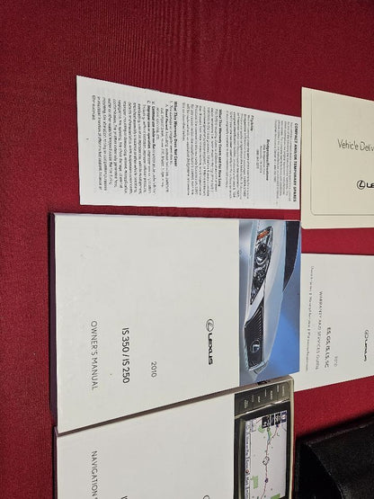 2010 Lexus IS250 Base Model 2.5L V6 A/T Owner's Manual Information Set w/ Case