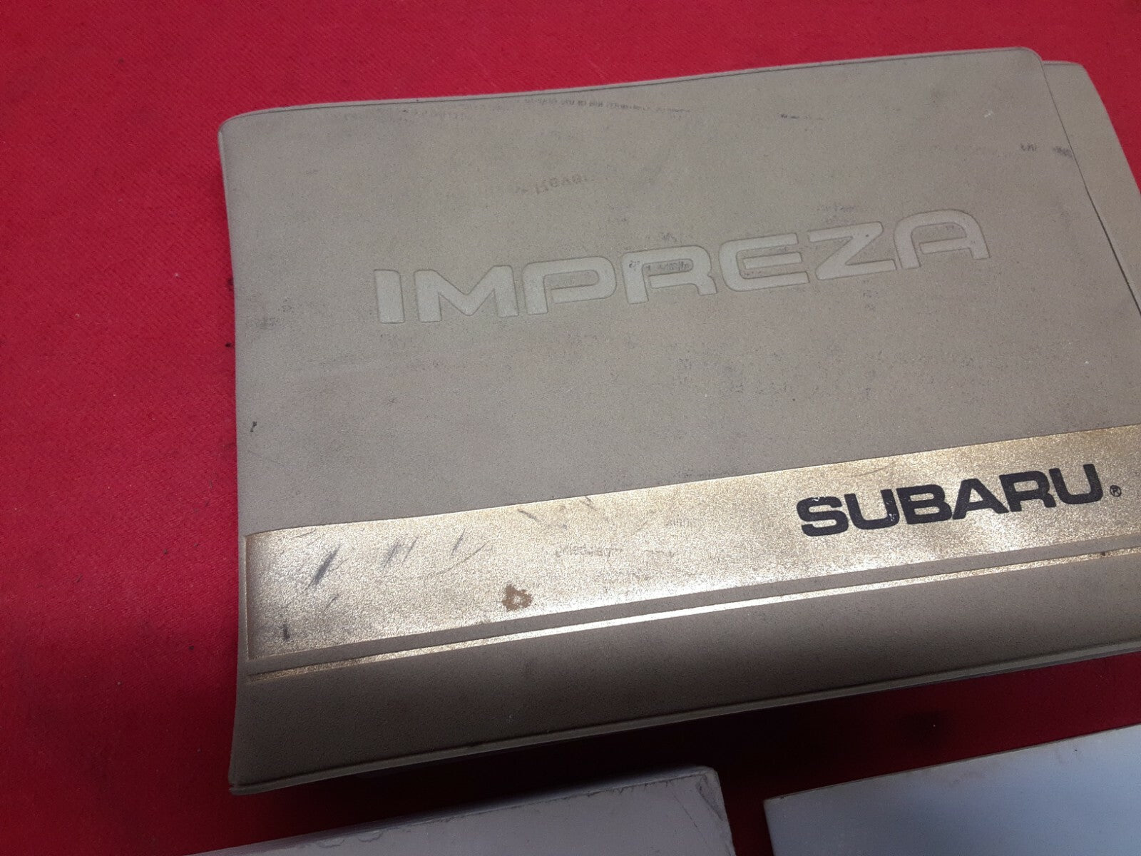 1999 Subaru Outback SPORT Gold / Tan Case Owner Manual w/ Maintenance Booklet