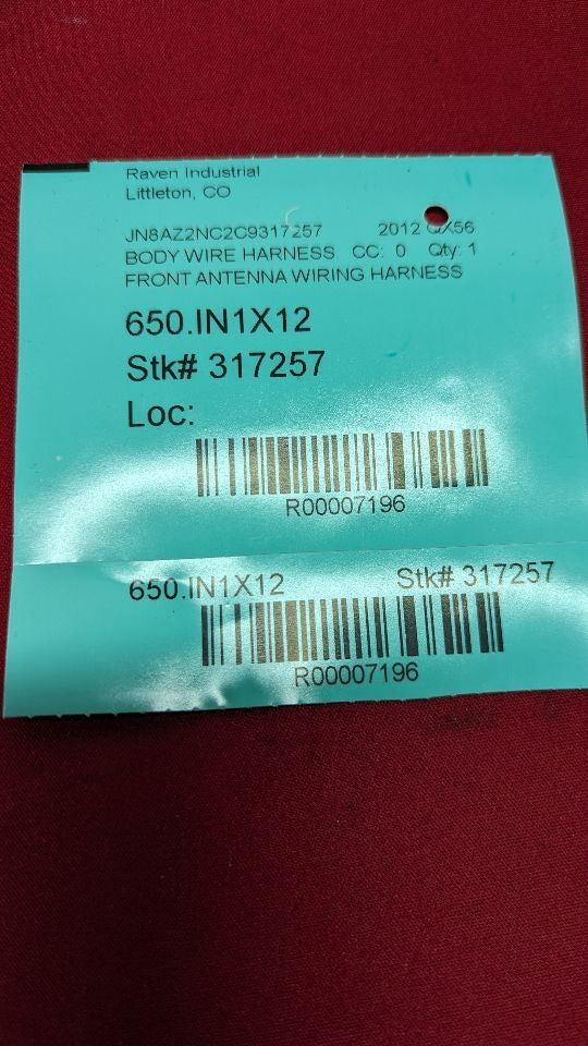 2011 2012 Infiniti QX56 Upper Navigation Smart Key Antenna Wiring Harness