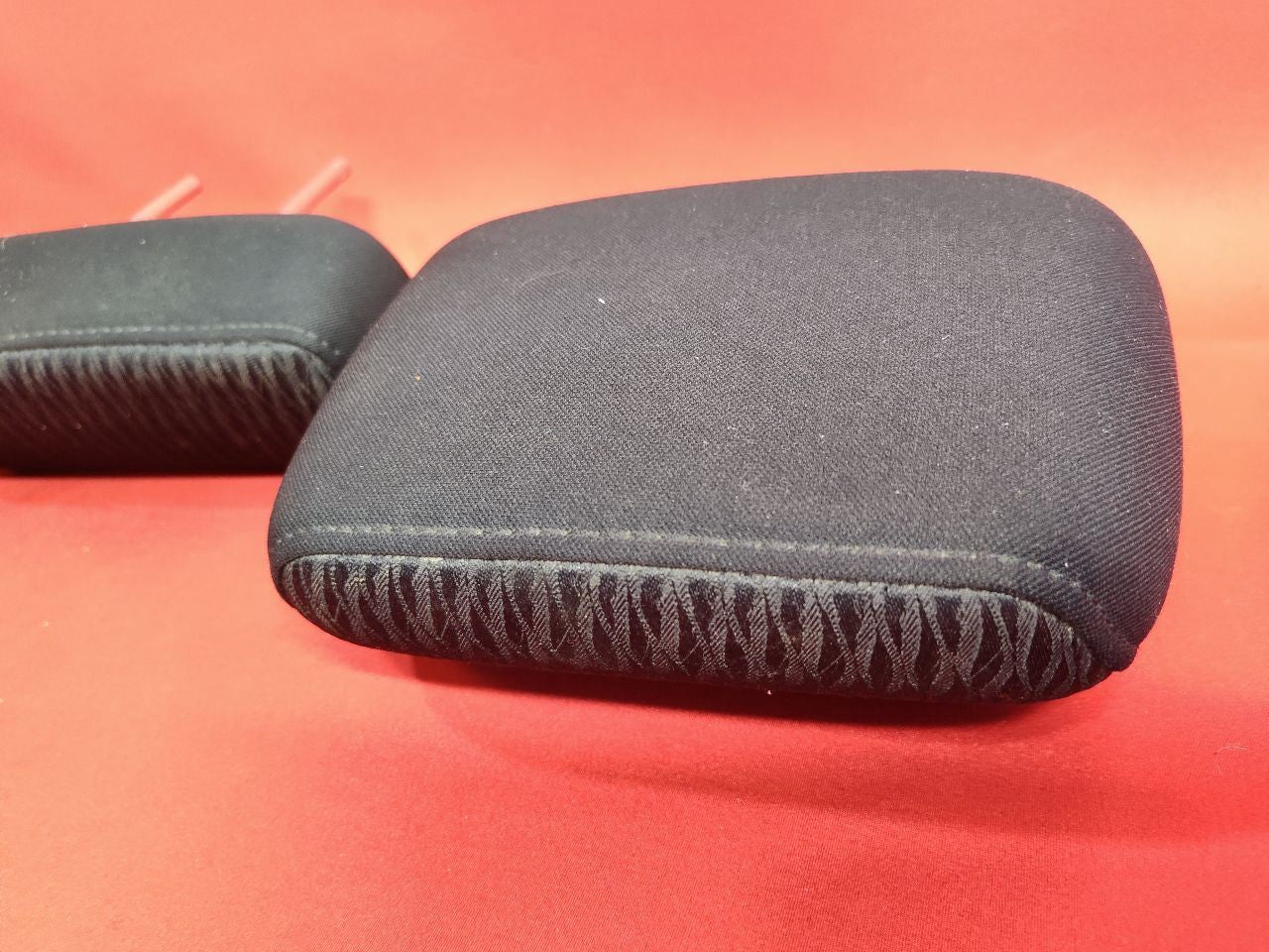 2010-2012 Subaru Outback / Legacy REAR Seat Headrest Set Black Patterned Cloth