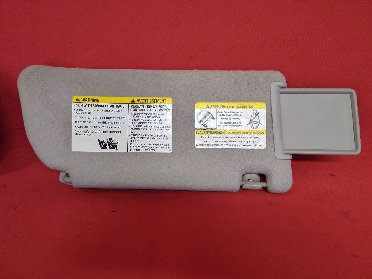 2005-2010 Nissan Xterra 05-12 Frontier Sun Visor Shade Set Grey Cloth w/ Clips