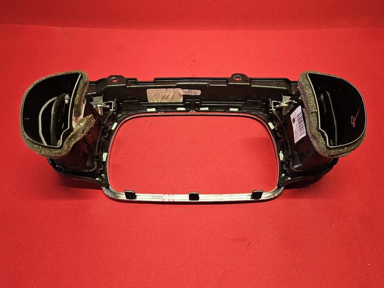 2016-2019 Fiat 500 Radio Dash Chrome Bezel Trim w/ Air Vent Registers