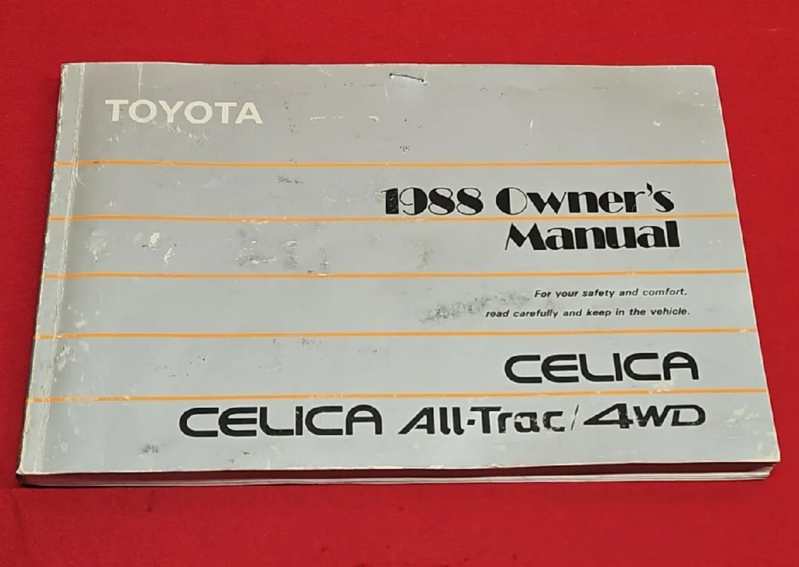 1988 Toyota Celica All-Trac / 4WD Owners Manual
