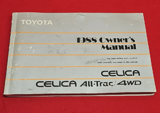 1988 Toyota Celica All-Trac / 4WD Owners Manual