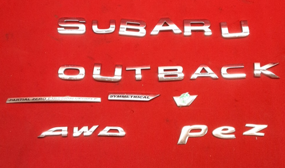 2010-2014 Subaru Outback Chrome Emblem Badge Set Rear Liftgate Trunk