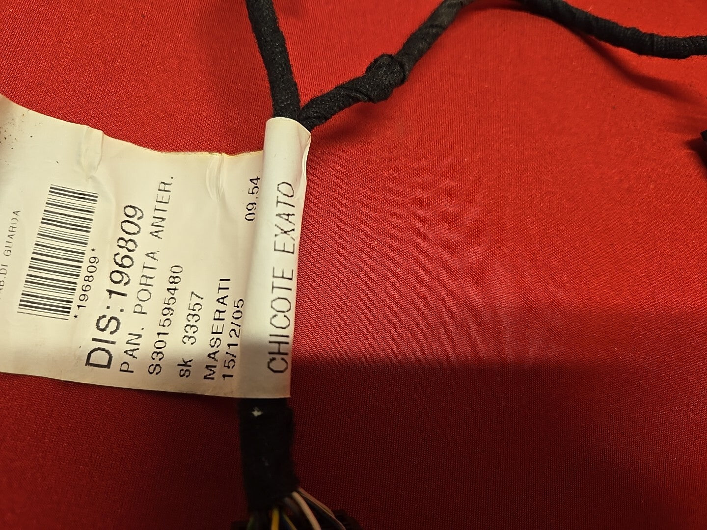 2003 - 2012 Maserati Quattroporte FRONT LEFT DRIVER Door Panel WIRING HARNESS