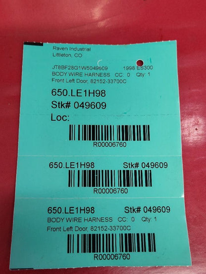1997-1999 Lexus ES300 FRONT LEFT DRIVER Door Wiring Harness 82152-33700 