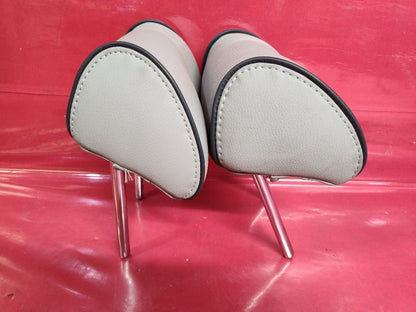 2015 2016 Hyundai Sonata SPORT Rear Headrest Set Grey Leather w/ Black Trim