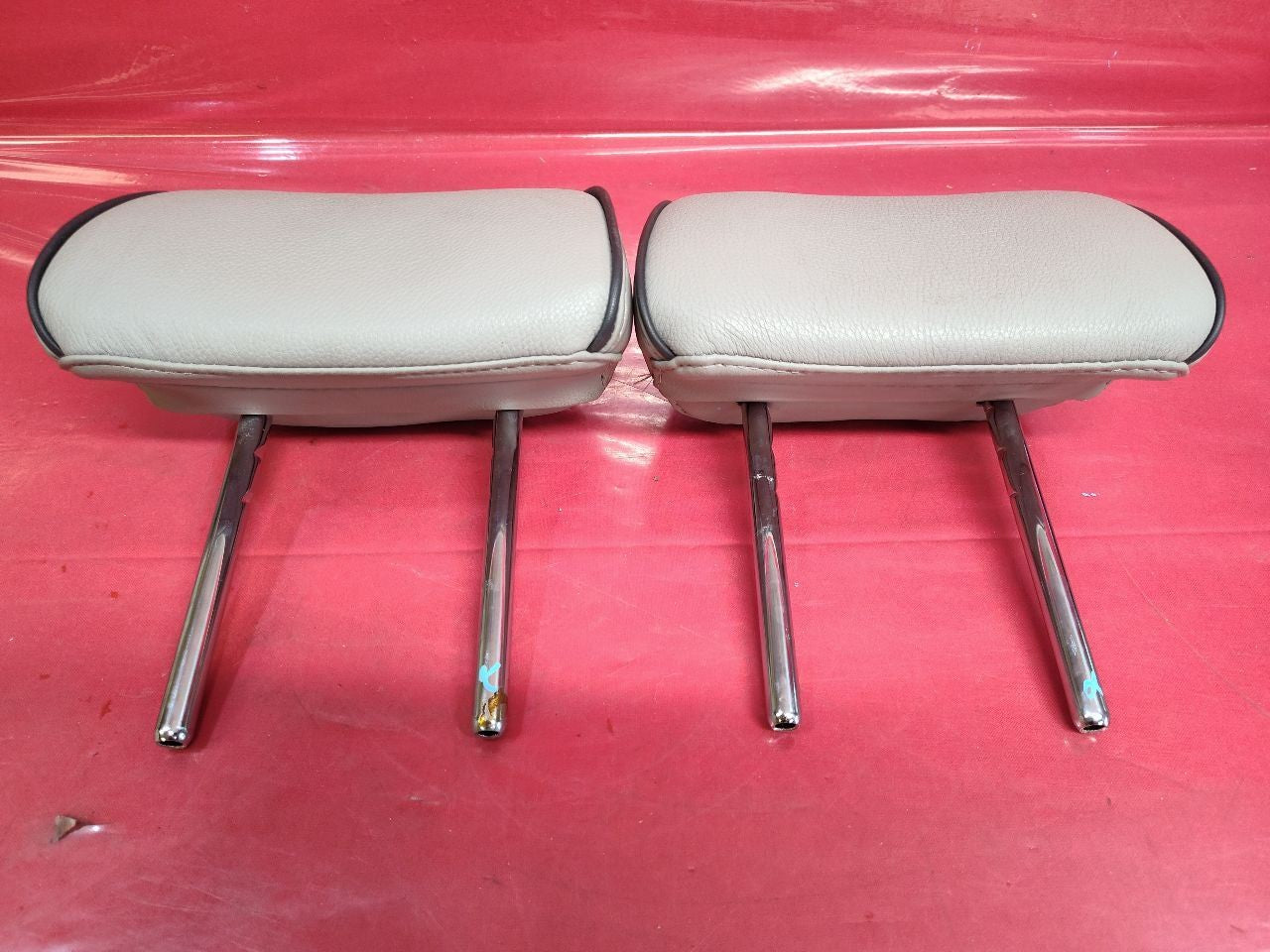 2015 2016 Hyundai Sonata SPORT Rear Headrest Set Grey Leather w/ Black Trim