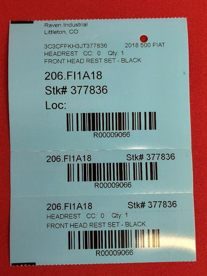 2012-2019 Fiat 500 Front Left Right Headrest Set Nero Black - Used Grade A