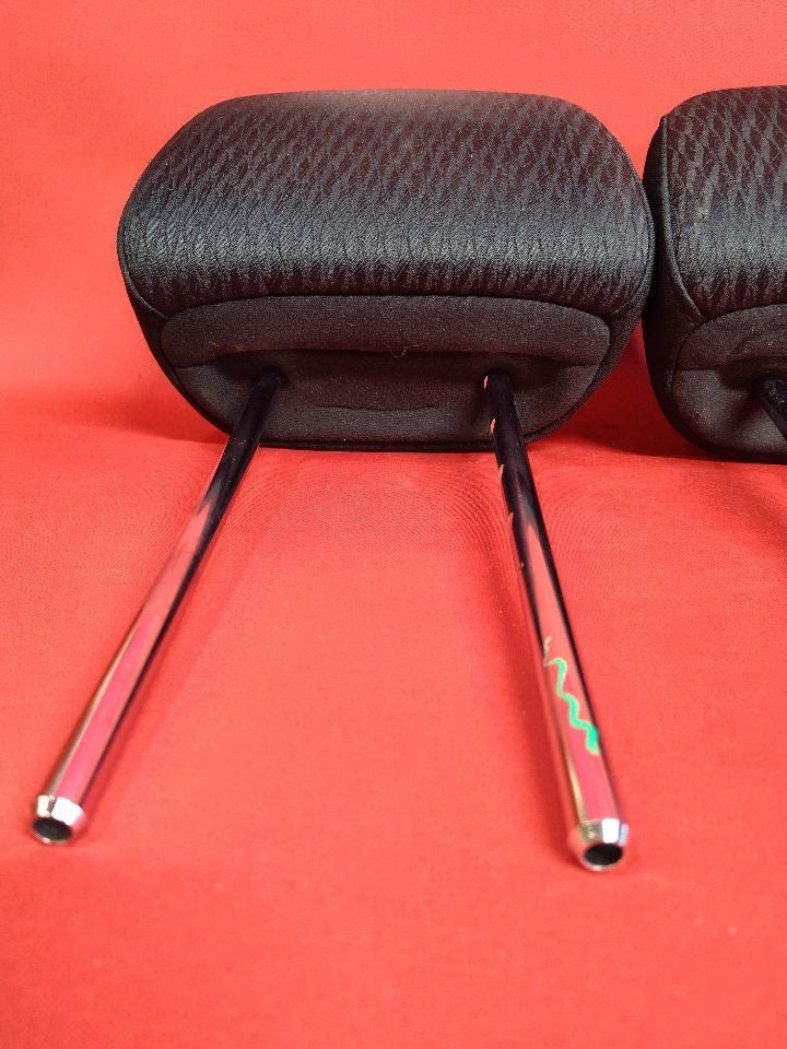 2011 2012 Subaru Outback / Legacy FRONT Seat Headrest Set Black Patterned Cloth