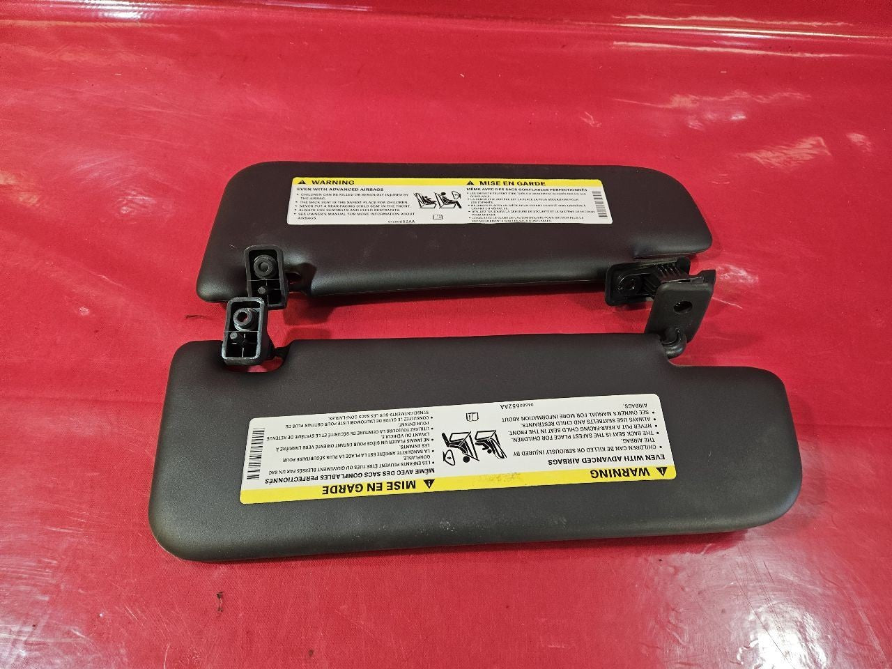 2012-2016 Fiat 500 Sun Visor Shade Left Right Set Nero Black w/ Basic Mirrors