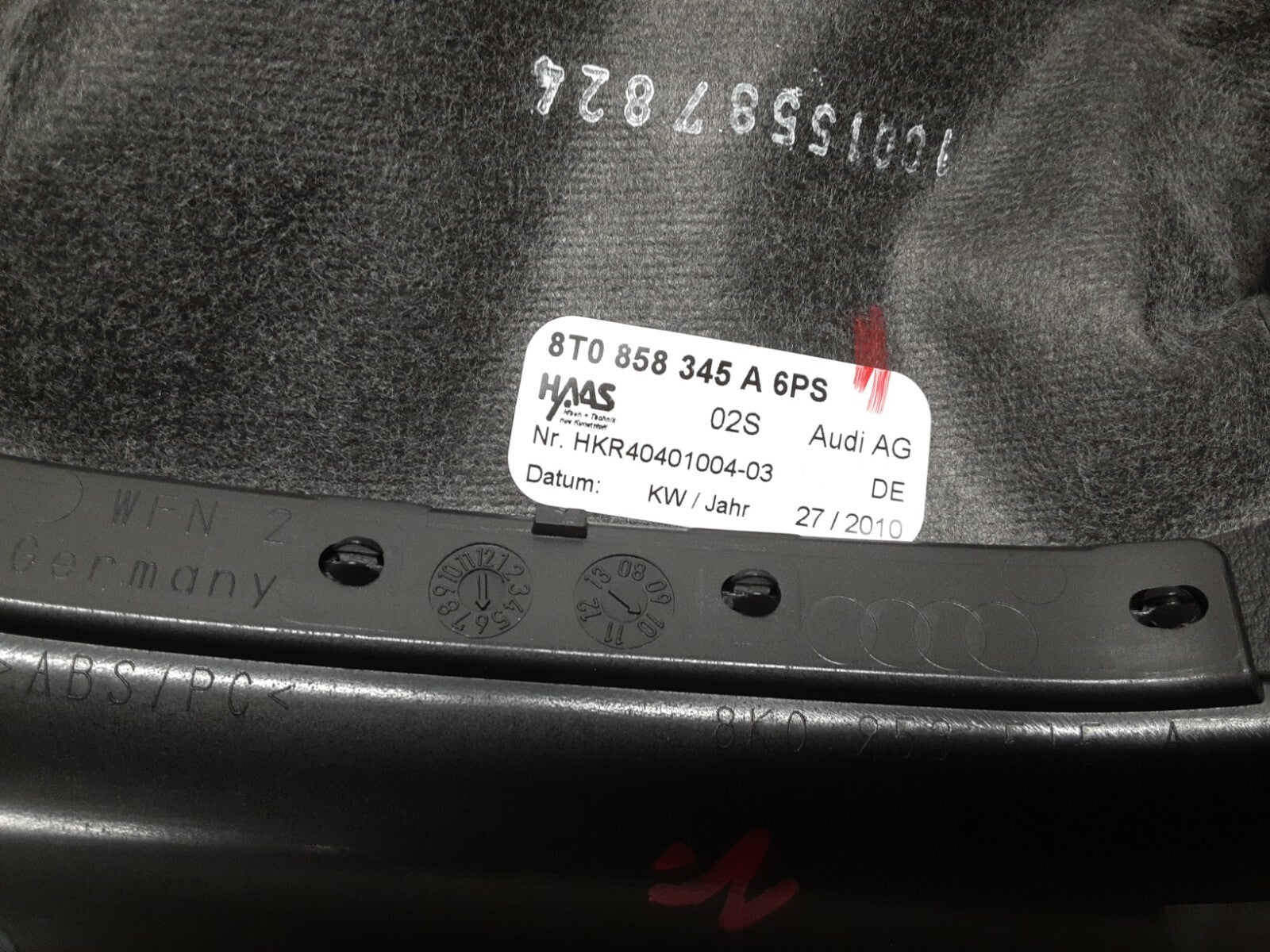 2008 - 2017 Audi A5 S5 Steering Column Shroud Collar Bezel Both Pieces Black