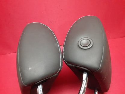 2011 2012 Chevy Volt FRONT Left & Right Headrest Set Leather w/ WHITE STITCHING