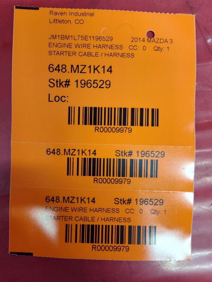 2014-2018 Mazda 3 6 JAPAN Negative Battery Cable w/ Terminal Sensor PE05-18-8A1