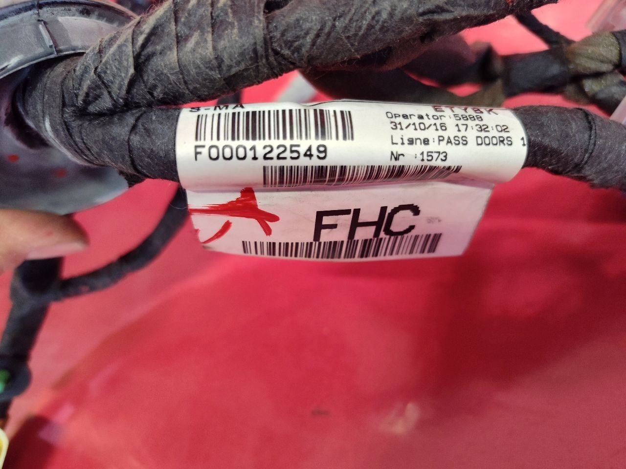 2017 Range Rover Evoque FRONT RIGHT PASSENGER Door Wiring Harness Passive Entry