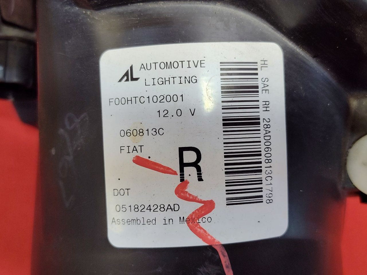 2012-2019 Fiat 500 Coupe RIGHT PASSENGER Headlamp Halogen Projector Chrome Ring