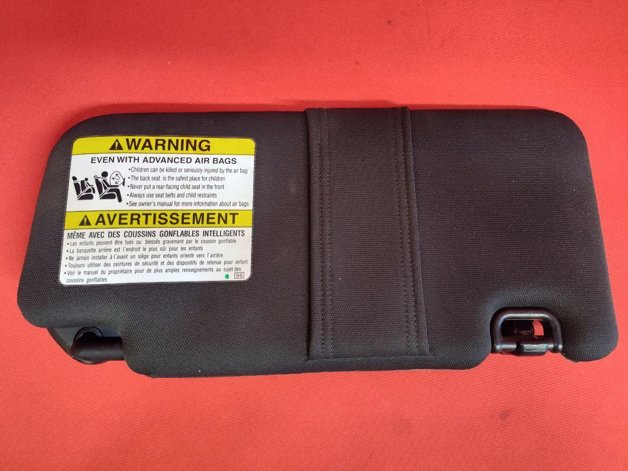 2015-2021 Subaru WRX STI Left Right Sun Visor Shade Set Black Cloth Illuminated