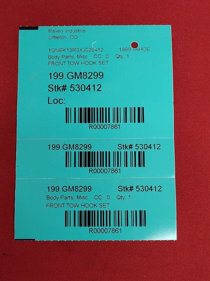 1988-2000 Chevy GMC Oldsmobile Cadillac SUV / Pickup Front Recovery Tow Hook Set