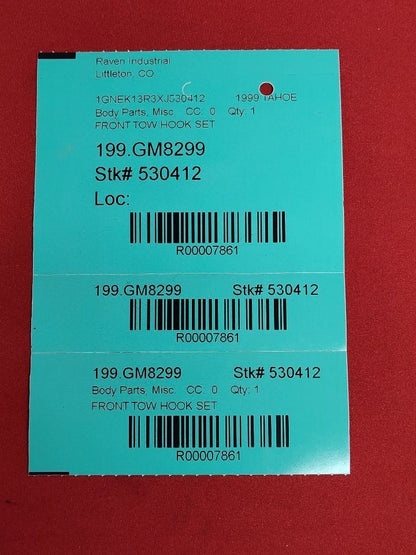 1988-2000 Chevy GMC Oldsmobile Cadillac SUV / Pickup Front Recovery Tow Hook Set