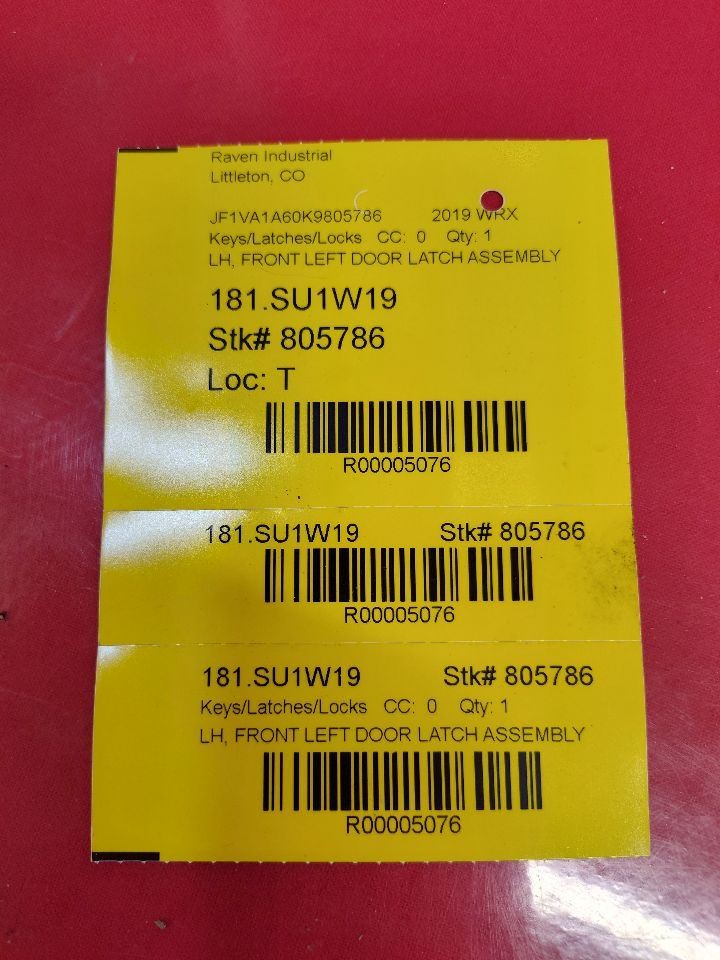2014-2021 Subaru FRONT LEFT DRIVER Door Latch Lock Actuator Conventional Key