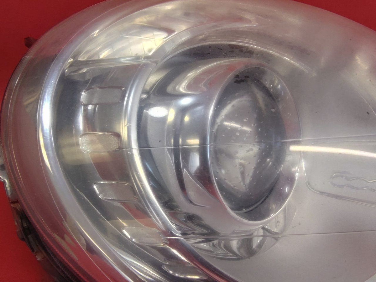 2012-2019 Fiat 500 Coupe RIGHT PASSENGER Headlamp Halogen Projector Chrome Ring