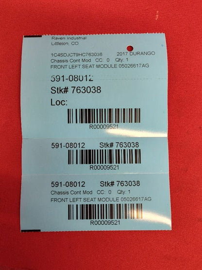 2016-2026 Durango 16-22 Grand Cherokee LEFT DRIVER Seat Memory Control Module