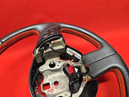 2013 2014 2015 2016 Fiat 500 / Fiat 500e Steering Wheel Black & Red Leather