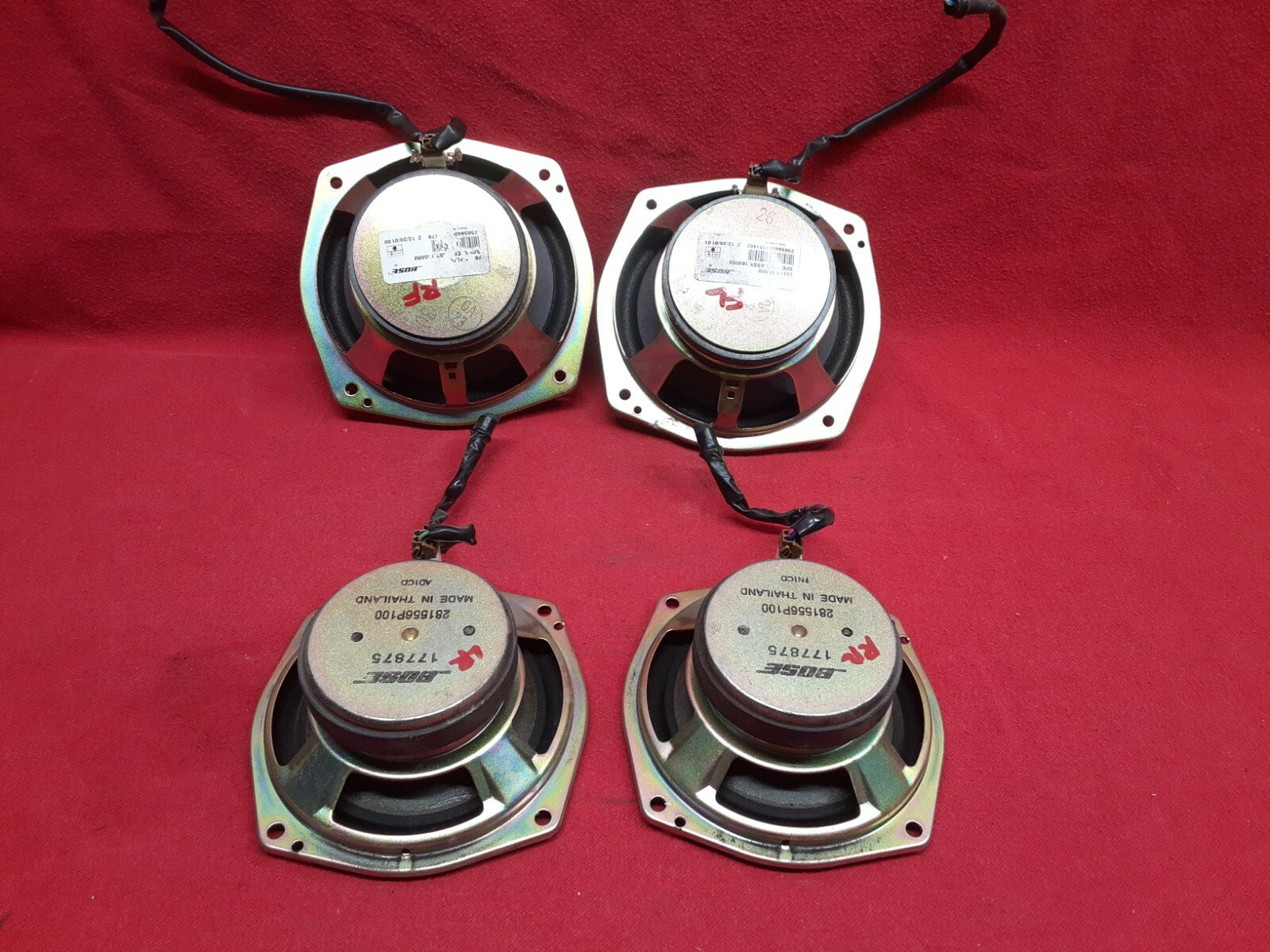 2002 2003 2004 Infiniti I35 Stereo Audio Speaker Door Set of Four w/ Bose System