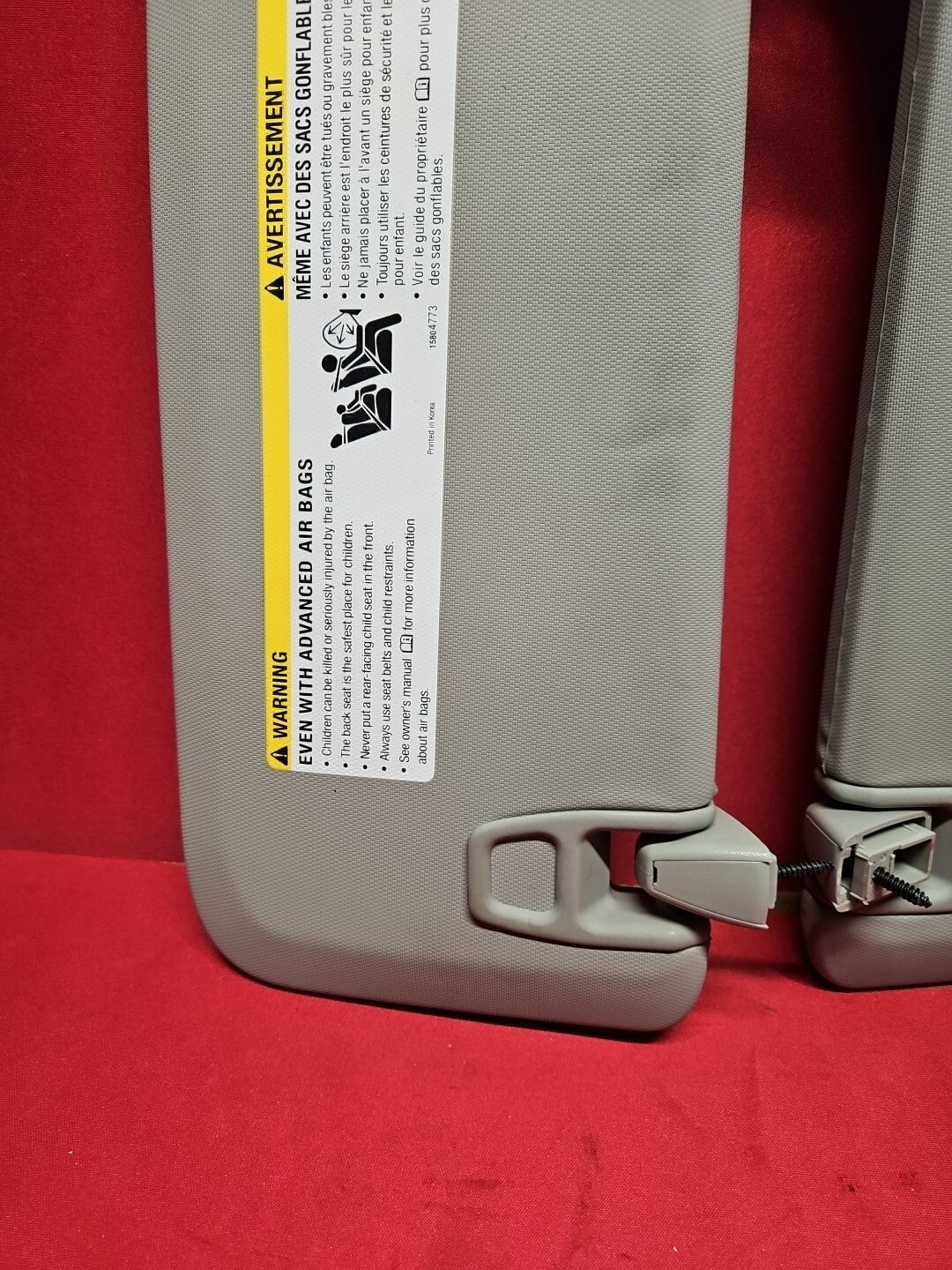 2011 - 2016 Chevy Chevrolet Cruze Light Titanium Sun Visor Shade Left Right SET