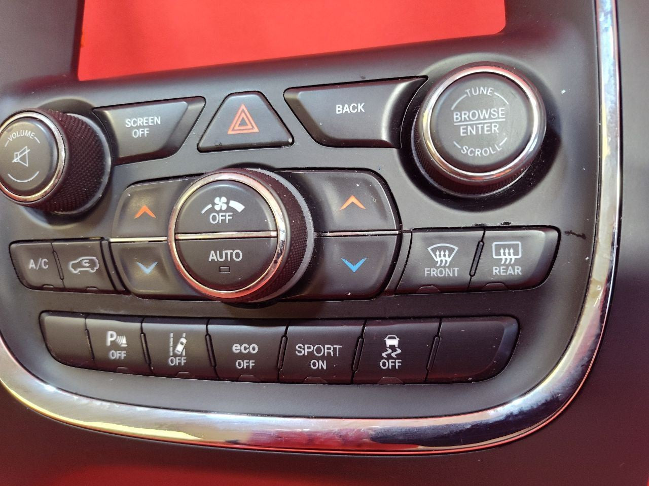 2017 Dodge Durango HVAC Climate Center Stack 8.4" Lane Depart + Parksense