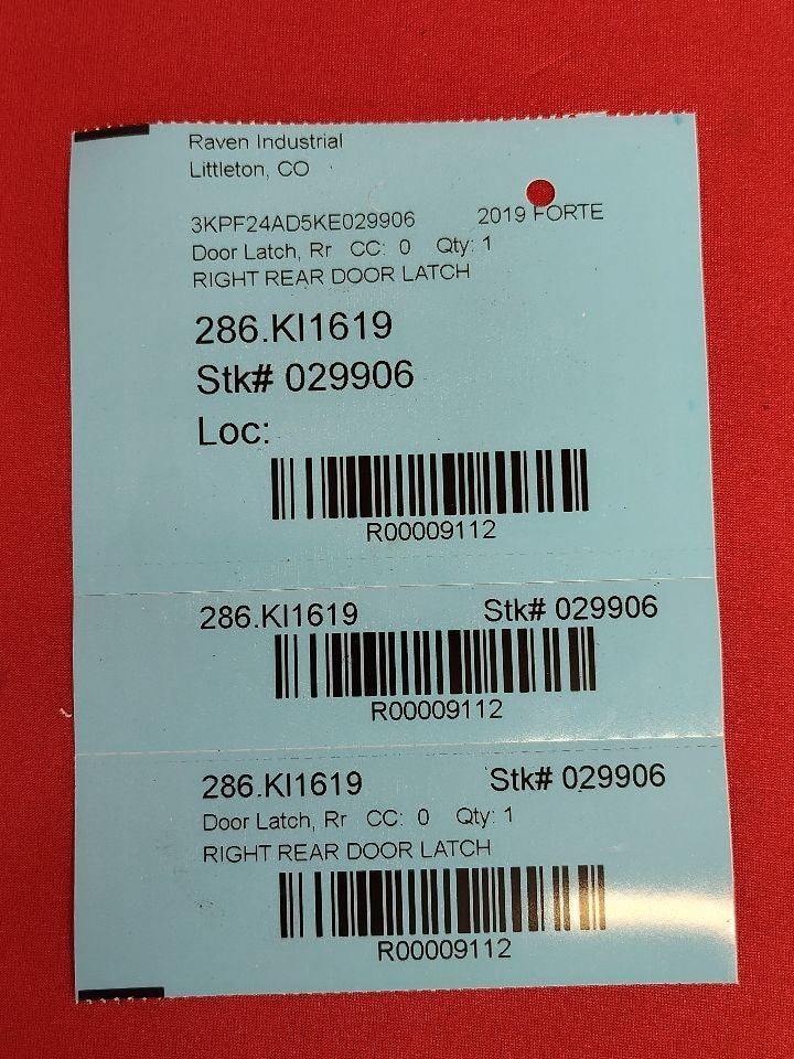 2019 Kia Forte RIGHT REAR PASSENGER Door Latch Lock Actuator 81420-M6000