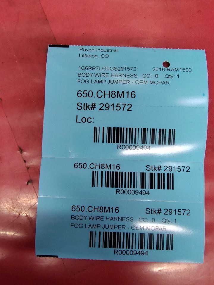 2013-2023 Dodge Ram 1500 Front Fog Lamp Wiring Harness Jumper 68197065AA