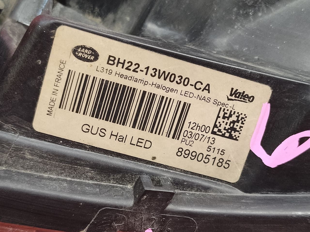 2011-2013 Land Rover LR3 Left Driver HALOGEN Headlight Lamp w/ SIGNATURE
