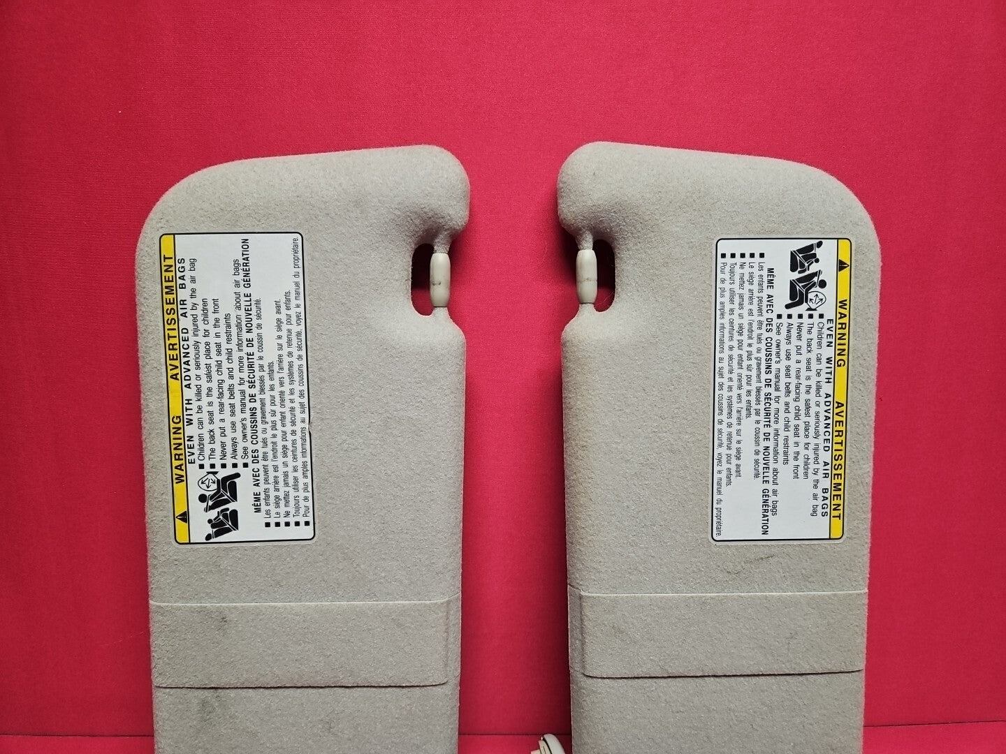 2009 2010 Pontiac Vibe Left Right Grey Cloth Sun Visors Sunshade SET