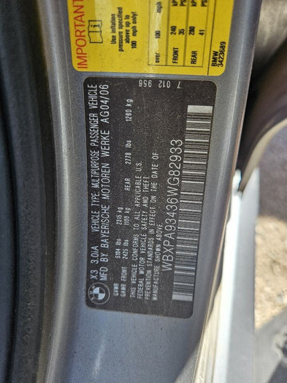 2004-2006 BMW X3 Left Driver Door Mirror Memory Heat Manual Fold WA08 Silbergrau