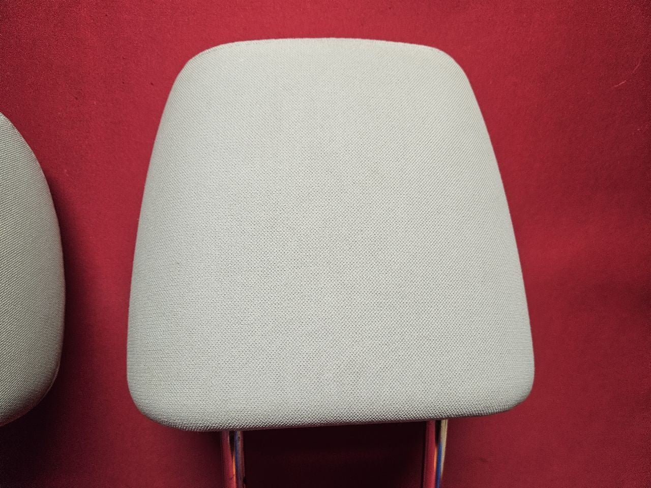 2011 2012 Subaru Outback / Legacy FRONT Seat Headrest Set Ivory Patterned Cloth