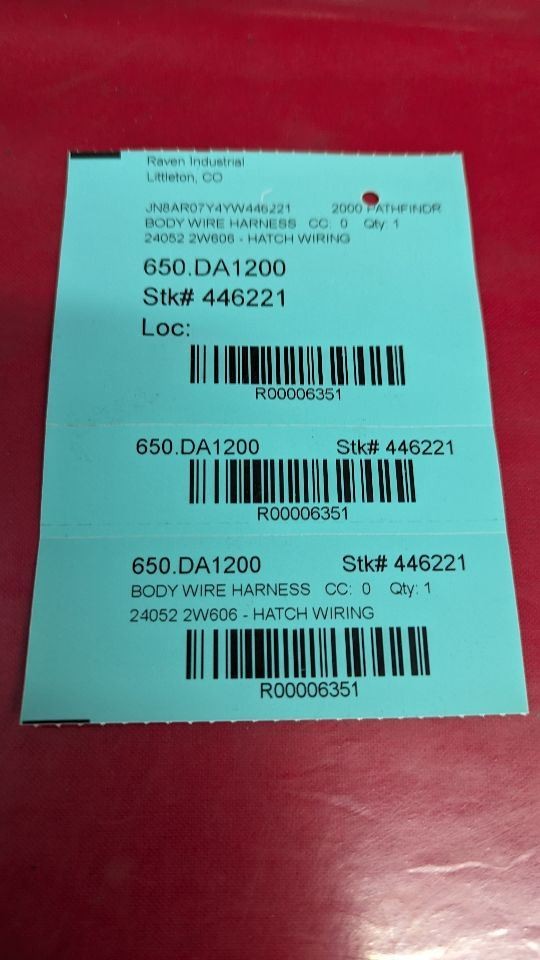 2000 Nissan Pathfinder Liftgate Tailgate Hatch Wiring Harness Loom 24052-2W606