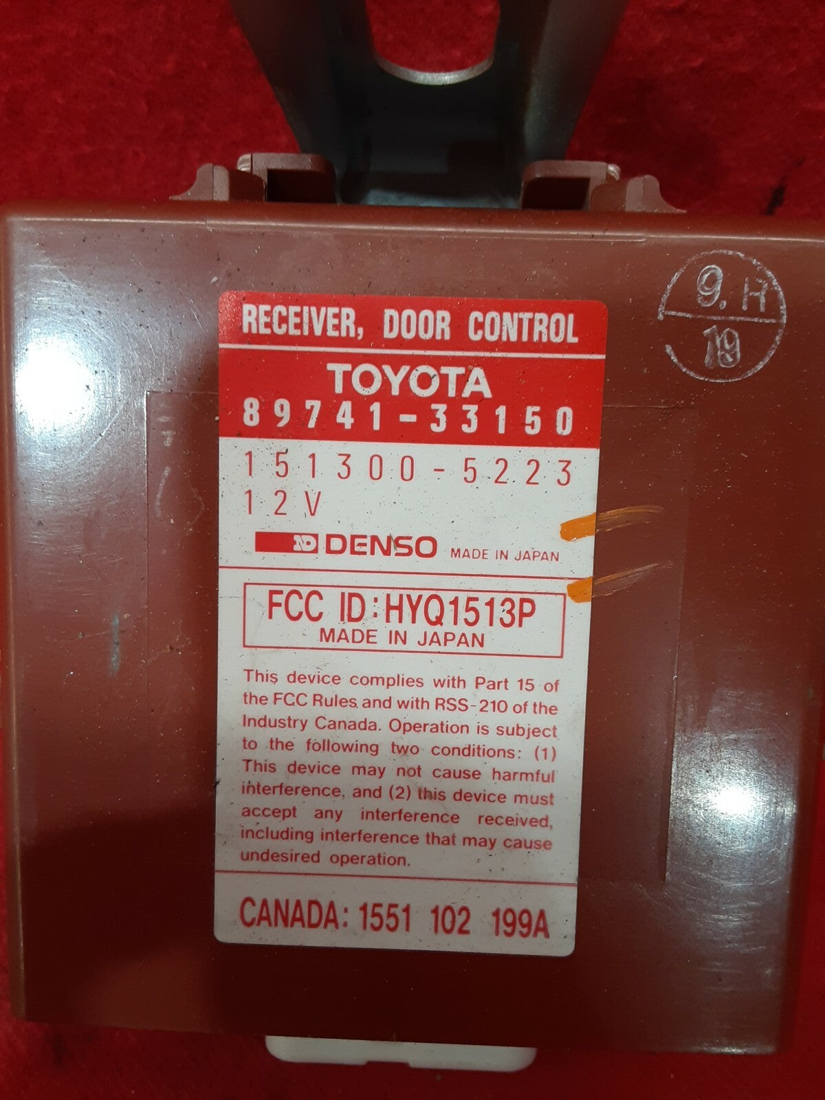 1997 1998 1999 2000 Lexus ES300 Anti Theft Alarm Control Unit Module 89741-33150