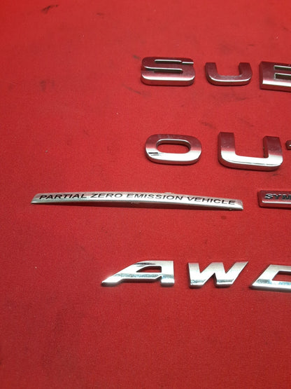 2010-2014 Subaru Outback Chrome Emblem Badge Set Rear Liftgate Trunk