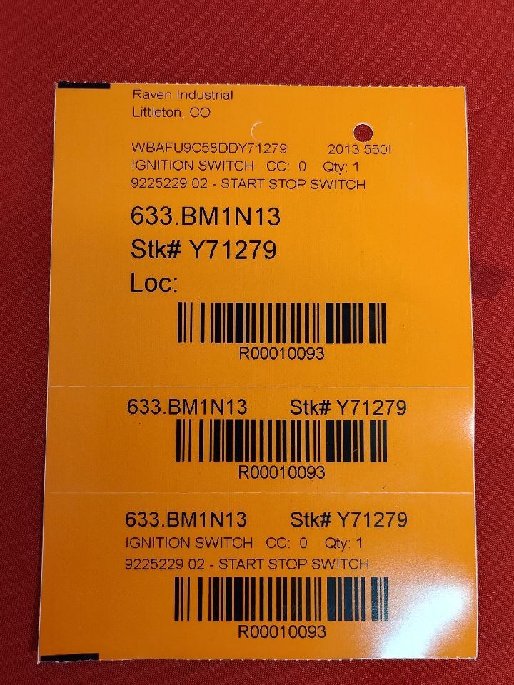 2009-2015 BMW 5-Series 7-Series B-Series Start Stop Push Button Ignition Switch