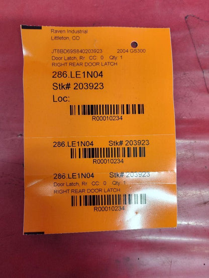 1998-2005 Lexus GS300 01-05 GS430 Right Passenger REAR Door Latch Lock Actuator
