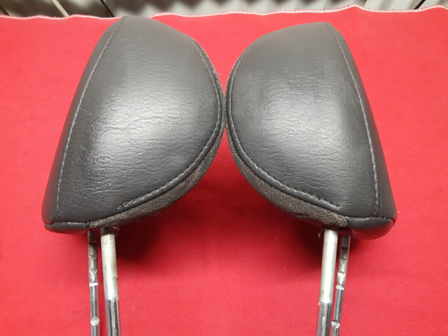 2002 2003 2004 Jeep Liberty Front Headrest SET Dark Slate Gray LEATHER BACKING